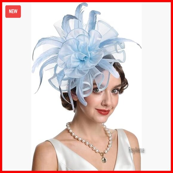 Feather Flower Fascinator Headband Derby Wedding Cocktail Hat Adjustable